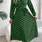 Elegant V Neck Polka Dot Swing Dress Casual Sweet Dress For Women 6