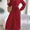 Elegant V Neck Polka Dot Swing Dress Casual Sweet Dress For Women 10
