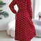 Elegant V Neck Polka Dot Swing Dress Casual Sweet Dress For Women 12