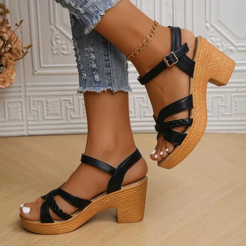 Summer Platform Sandals with Ankle Strap  Open Toe Design 67
