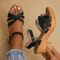 Summer Platform Sandals with Ankle Strap Open Toe Design