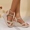 Platform Heel with Criss Cross Straps Open Toe Design 5