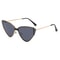 Luxury Metal Punk Cat Eye Sunglasses for Women Men Trendy Gold Black Eyewear