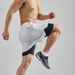 double layer men sportswear shorts casual breathable and quick drying for running & swimming