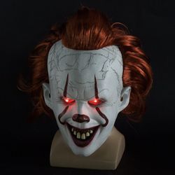 luminescent stephen halloween mask realistic led clown mask for halloween & carnival