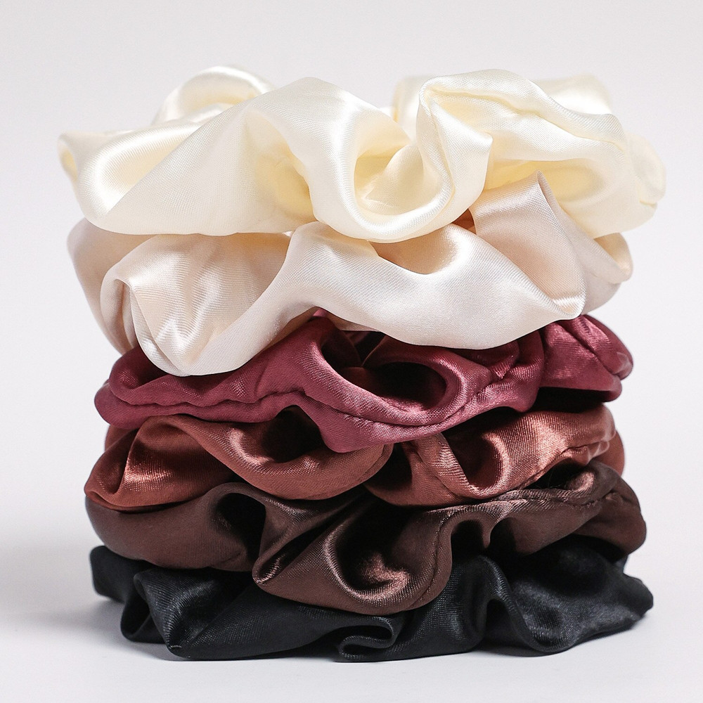 Soft Velvet Scrunchies For Women Pure Color Satin Large Scrunchie Set NoTangle Hair Accessories 1