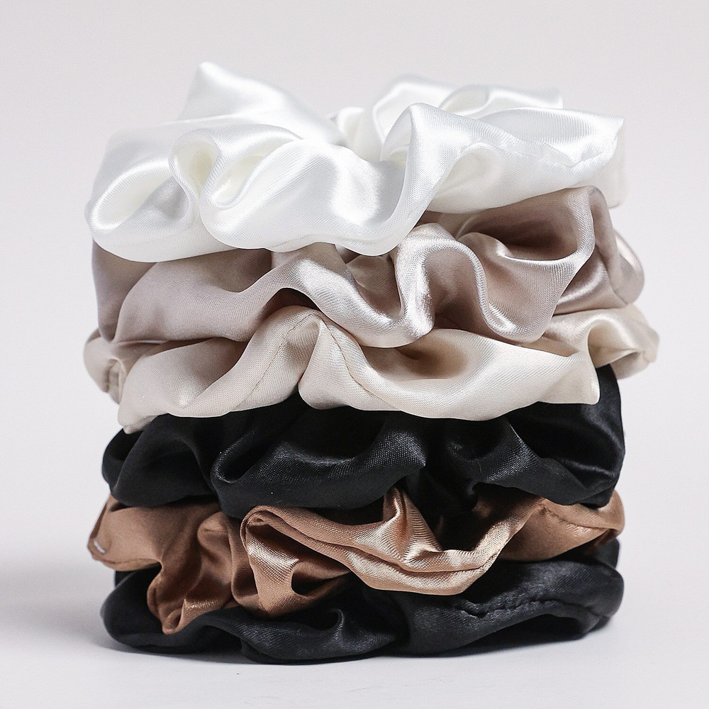 Soft Velvet Scrunchies For Women Pure Color Satin Large Scrunchie Set NoTangle Hair Accessories 2