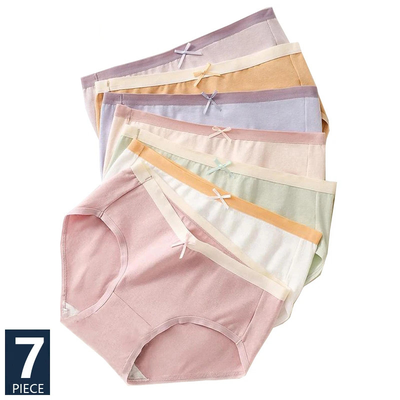 Women Cotton Underwear Sexy Panty With Cute Bow 0