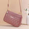 PU Leather Crossbody Bag Quilted Heart Embroidery Large Capacity Zipper Shoulder Purse For Women 1