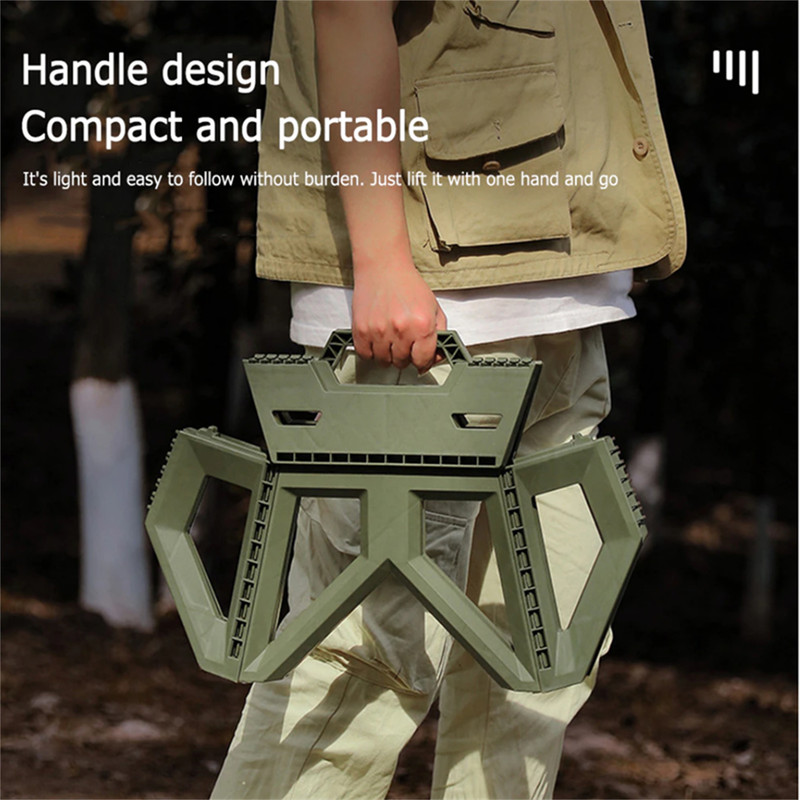 Portable Outdoor Small Stool HeavyDuty Folding Chair for Camping Fishing  Beach