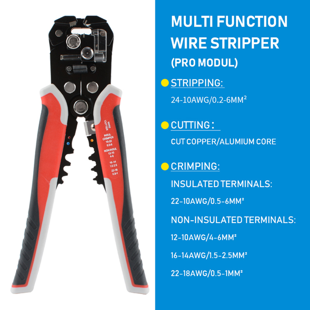 Professional Crimping Pliers All In One Wire Stripper Terminal Crimper Heavy Duty Hand Tool For El 9