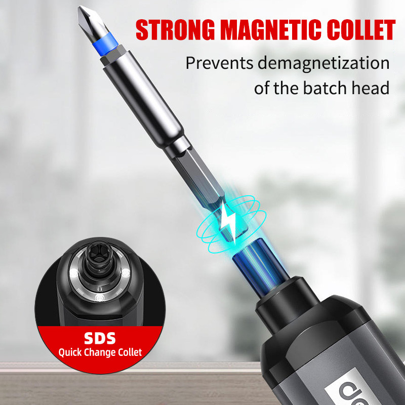 USB Rechargeable Mini Electric Screwdriver Adjustable Torque LED Light