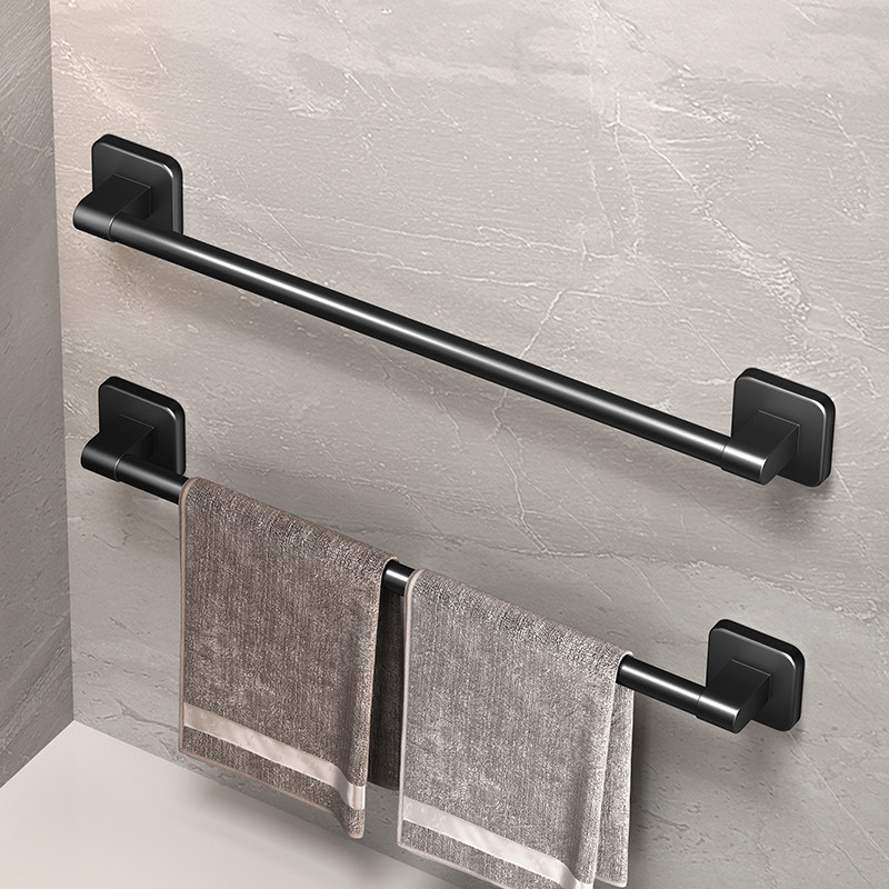 Self Adhesive Bathroom Towel Rack No Drilling Required Sturdy Towel Holder  Rail in White  Black