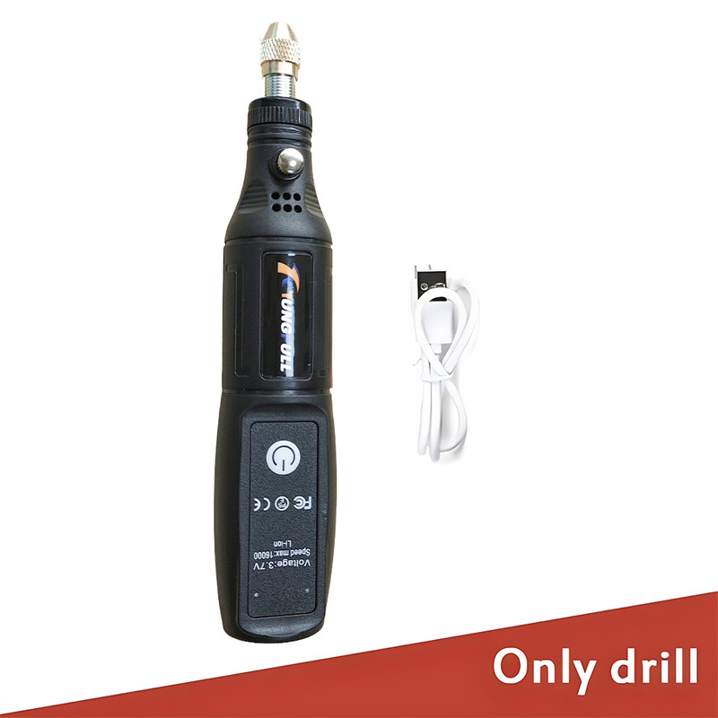 Wireless Mini Electric Drill USB Rechargeable Rotary Tool for Woodworking, Jewelry, Metal & Glass Engraving