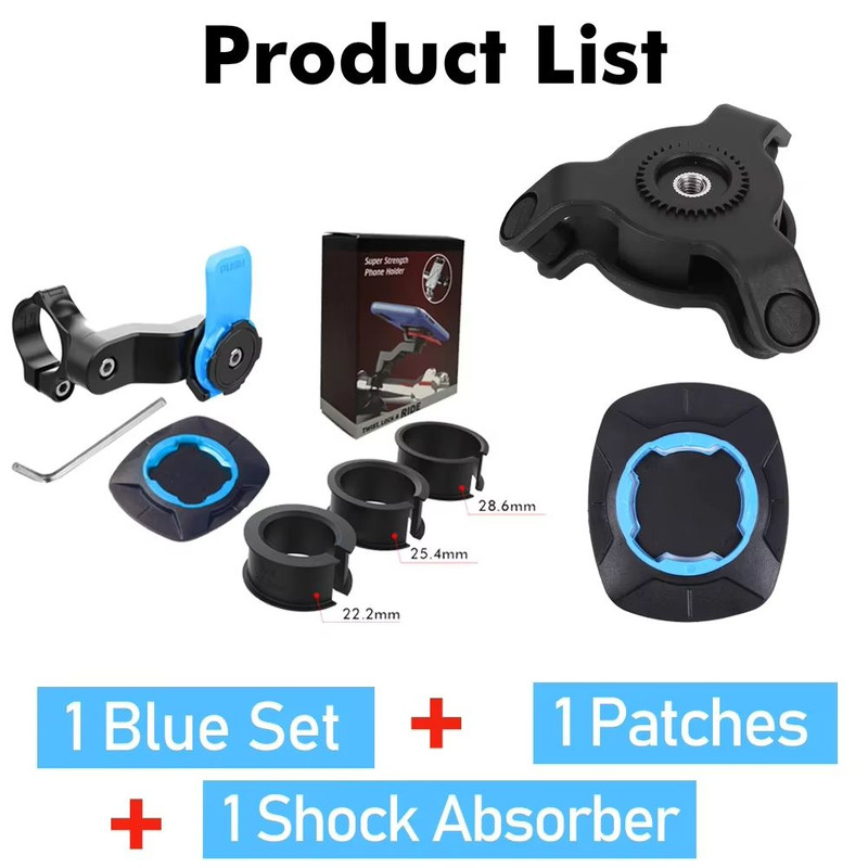 Motorcycle Bike Phone Holder 360 Rotatable Detachable Quad Lock Stand For Bicycle Navigation And S