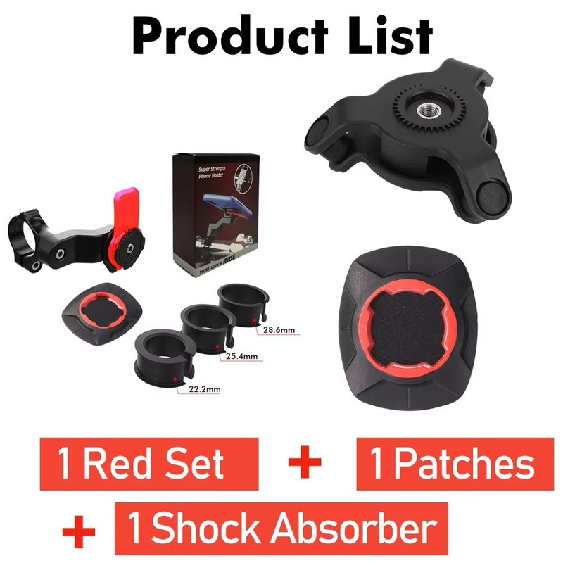 Motorcycle Bike Phone Holder 360 Rotatable Detachable Quad Lock Stand For Bicycle Navigation And S