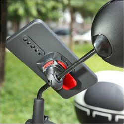 motorcycle bike phone holder, 360° rotatable & detachable quad lock stand for bicycle, navigation, and secure riding