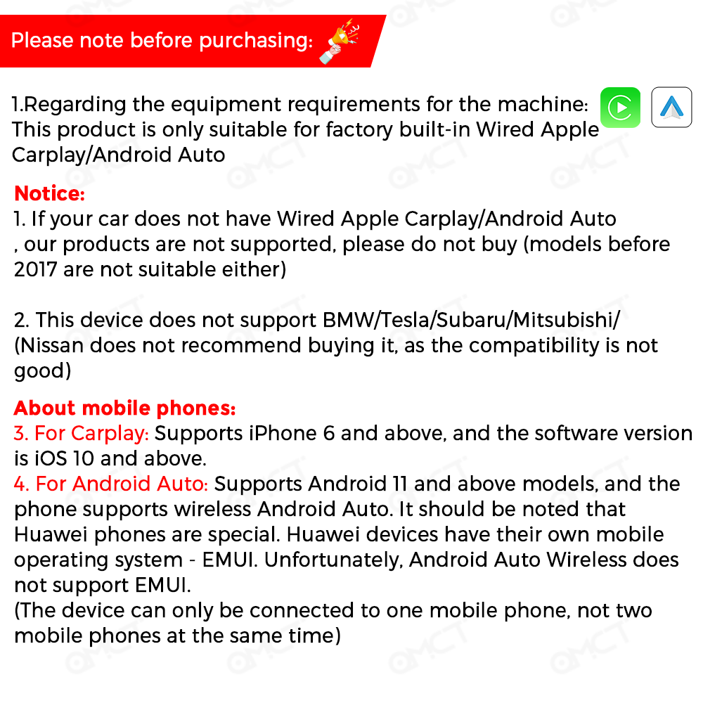 PLAYAIBOX 2 In 1 Wireless CarPlay Android Auto Adapter For IPhoneAndroid In Benz Audi Kia Jeep Mo