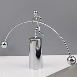 creative balance ball swing small iron man weightlifting tumbler fun desk decoration & gift