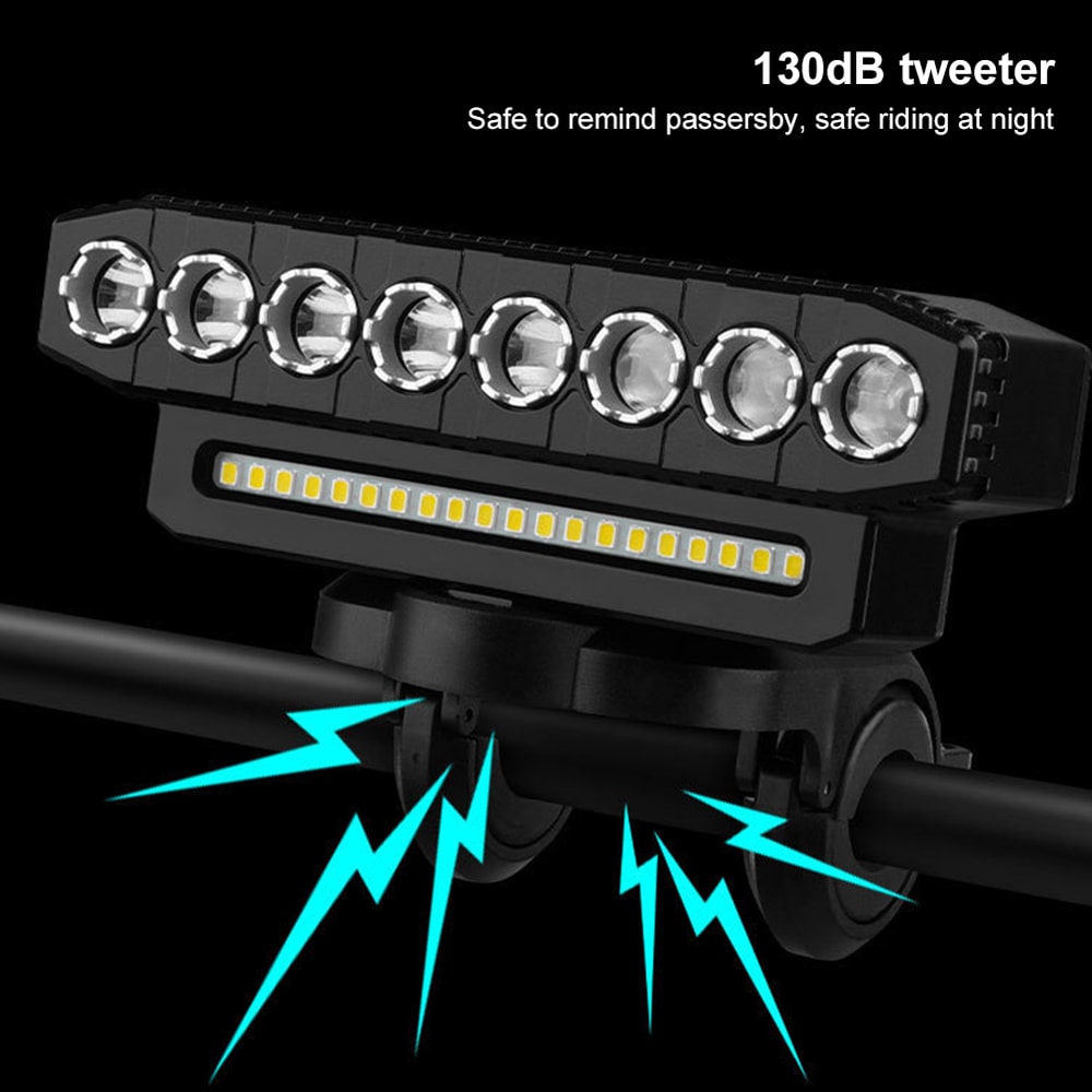 LED Bike Front Light 8 LED Bicycle Headlight USB Charging 6 Lighting Modes Driving Fog Lamp 4