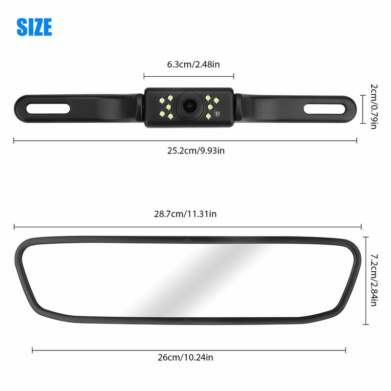 Car Backup Camera System HD Reverse Parking Camera With Night Vision IP67 Waterproof  Easy Installa 6