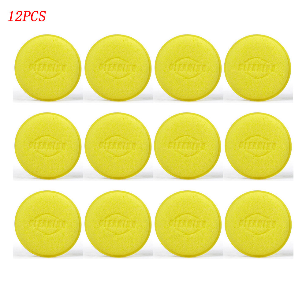 12Pcs Car Foam Sponge Wax Applicator Pads Detailing Polishing Pad Kit For Car Waxing Cleaning 6