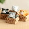 4pcs Mini Cat Ornament Cute Kawaii Garden Kitten Statue Gift for Kids Baby Room Home Decor