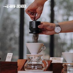 premium coffee dosing funnel aluminum alloy dosing shakerportafilters espresso dosing cup & home barista tools