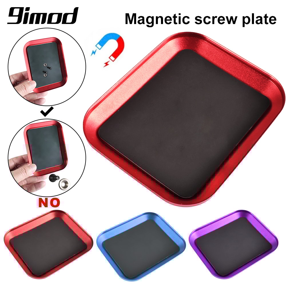 9IMOD Magnetic Screw Tray Aluminum Alloy RC Screw Organizer with NonSlip Pad for RC Airplane Car