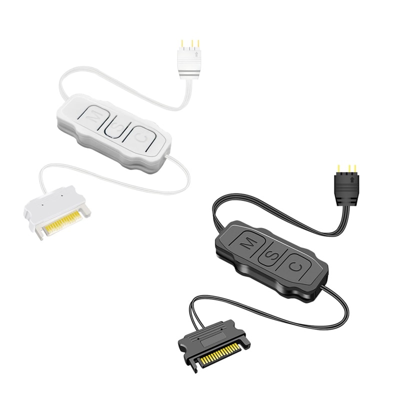 5V 3-Pin ARGB Controller with SATA Interface – PC Fan & LED Strip Light Extension Adapter