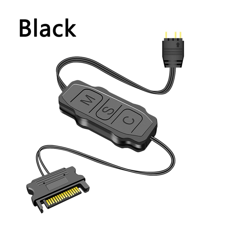 5V 3-Pin ARGB Controller with SATA Interface – PC Fan & LED Strip Light Extension Adapter