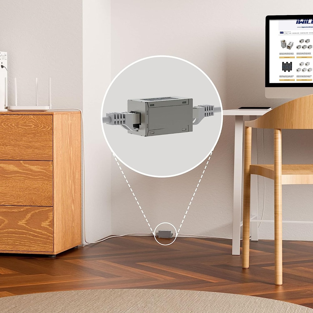 10Gbps Ethernet Extender Coupler Cat7Cat6Cat5e FemaletoFemale Connector Long Range Signal Booste