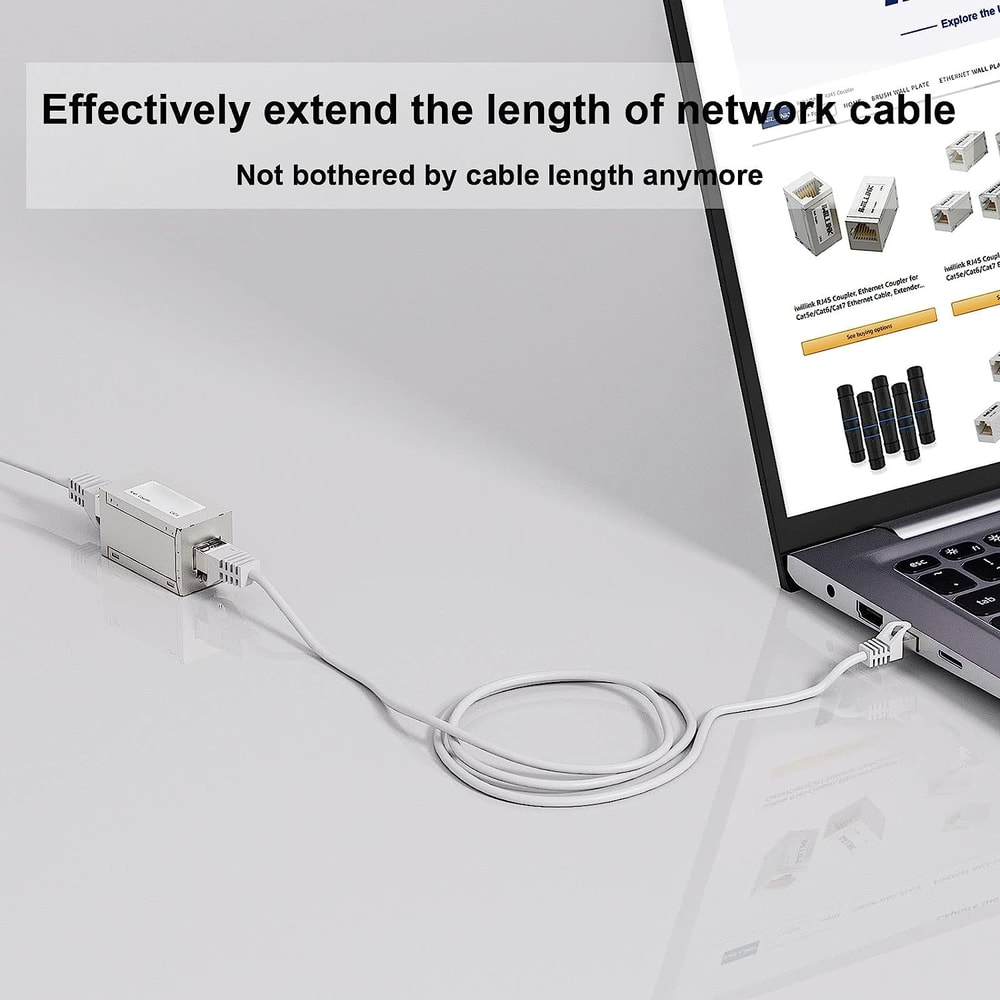 10Gbps Ethernet Extender Coupler Cat7Cat6Cat5e FemaletoFemale Connector Long Range Signal Booste
