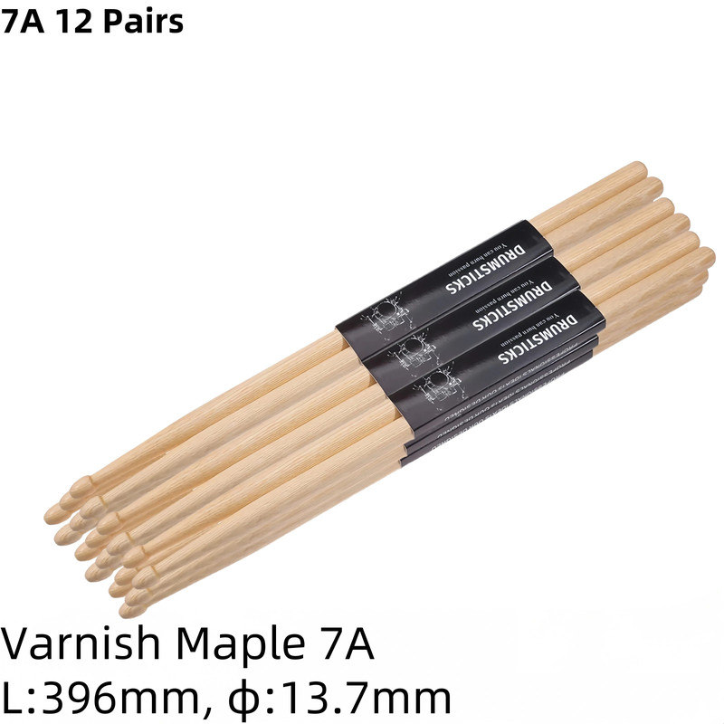 Miwayer 1 Pair 7A Premium Maple Drumsticks For Jazz Practice  Durable Lightweight Drum Sticks For A 7