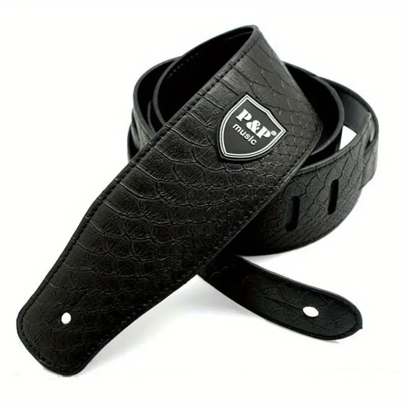 Premium PU Leather Guitar Strap Wide Adjustable Length Soft Embroidered Belt For Classical Electric 6