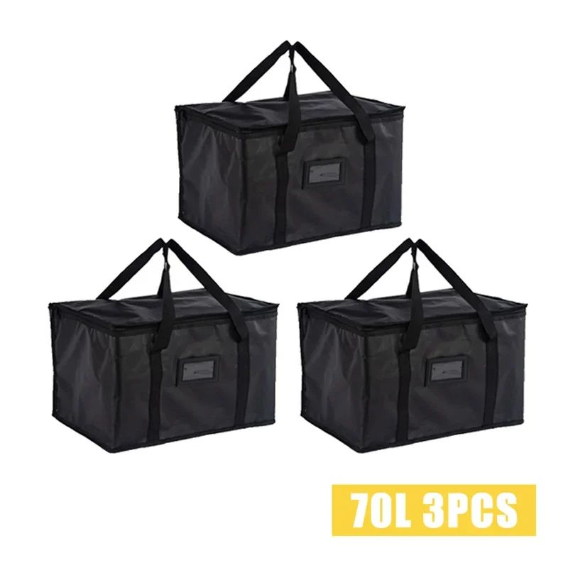 70L Insulated Thermal Cooler Bag Large Capacity Portable Lunch Bag With Tin Foil Insulation Zipper  8