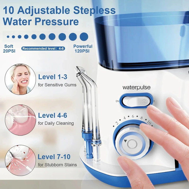 Waterpulse Electric Oral Irrigator Dental Water Flosser Teeth Cleaner With 5 Jet Tips For Family Us 2