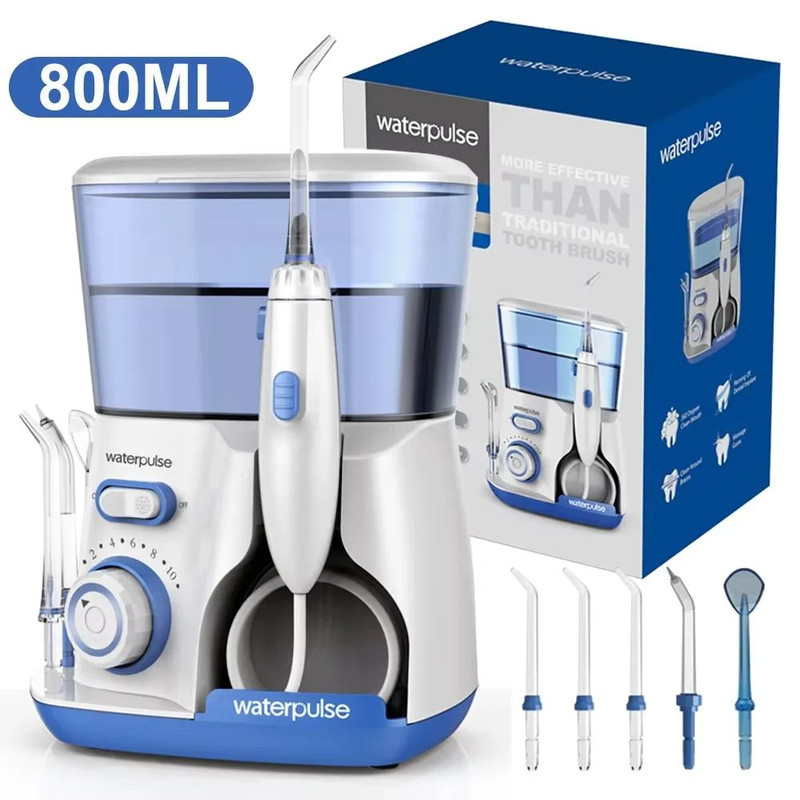 Waterpulse Electric Oral Irrigator Dental Water Flosser Teeth Cleaner With 5 Jet Tips For Family Us 5