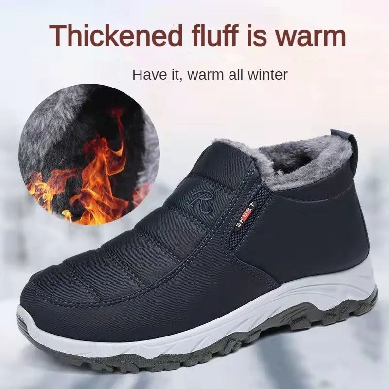 Affordable Men Winter Cotton Casual Shoes Warm WearResistant Chunky Sole 1