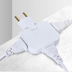plug 180° rotatable socket adapter 3-in-1 us extension plug with dual usb ports, multi-plug mini wireless adapter