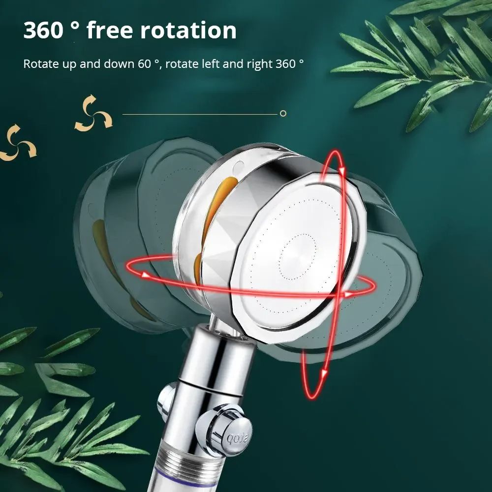 Turbocharged HighPressure Propeller Shower Head With Cotton Filter  Handheld Nozzle For Water Savin 3