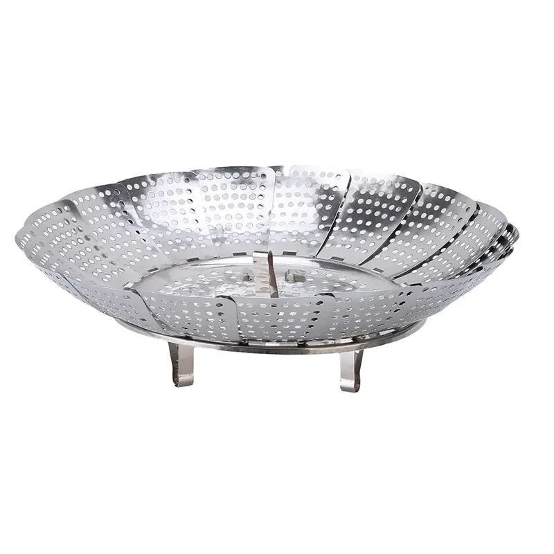 Multifunctional Stainless Steel Retractable Folding Steamer Plate Silver Food Steamer For Vegetable 6