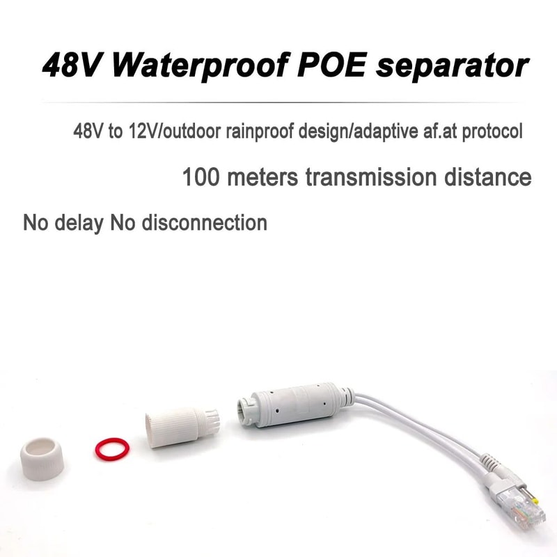 Waterproof Splitter Adapter Cable Power And Data Injector Extender For IP Cameras Wireless APs Acce 1