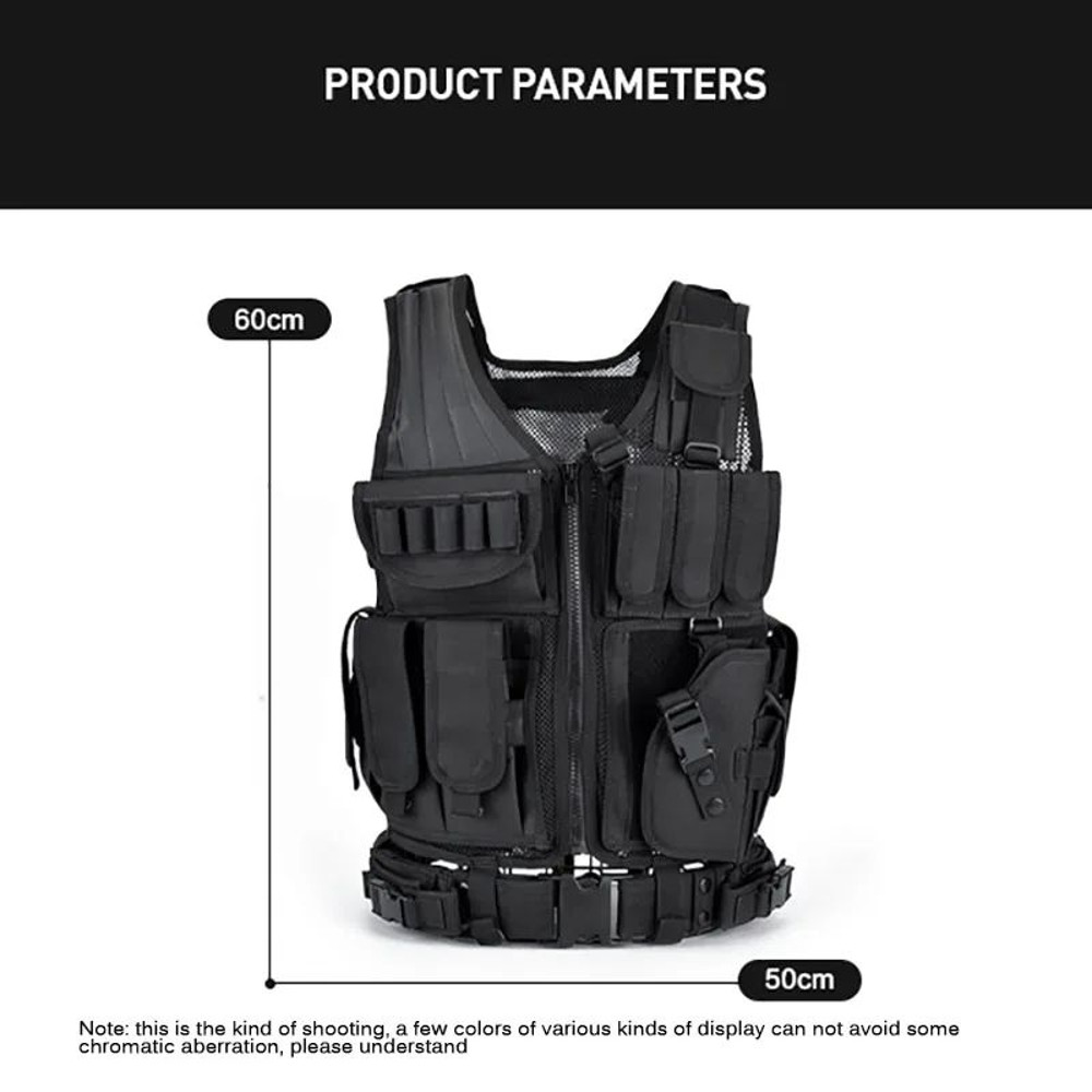 Adjustable Molle Tactical Vest Security Combat Body Armor Vests For Airsoft CS Game Hunting Army Ou 1