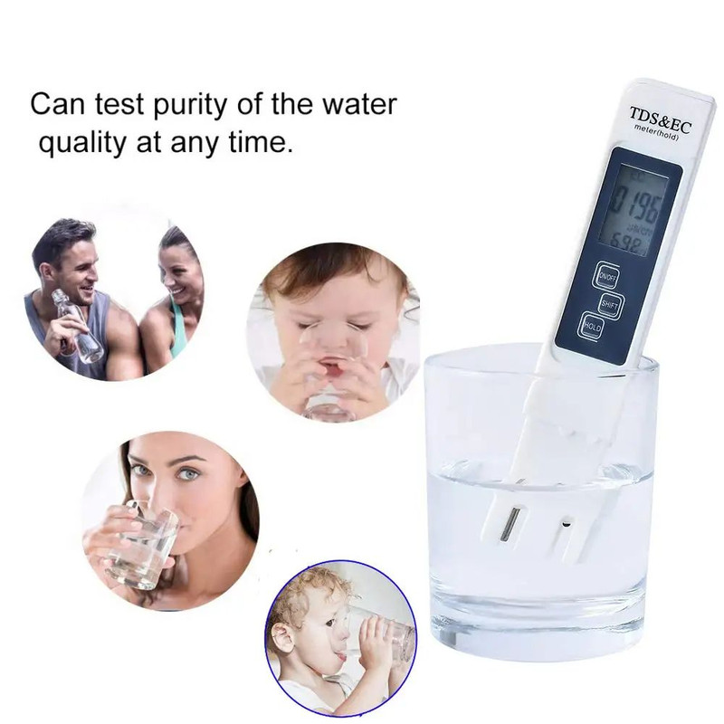 White Digital Water Quality Tester TDS EC Meter Multifunctional Water Purity Temperature PPM TEMP T 2