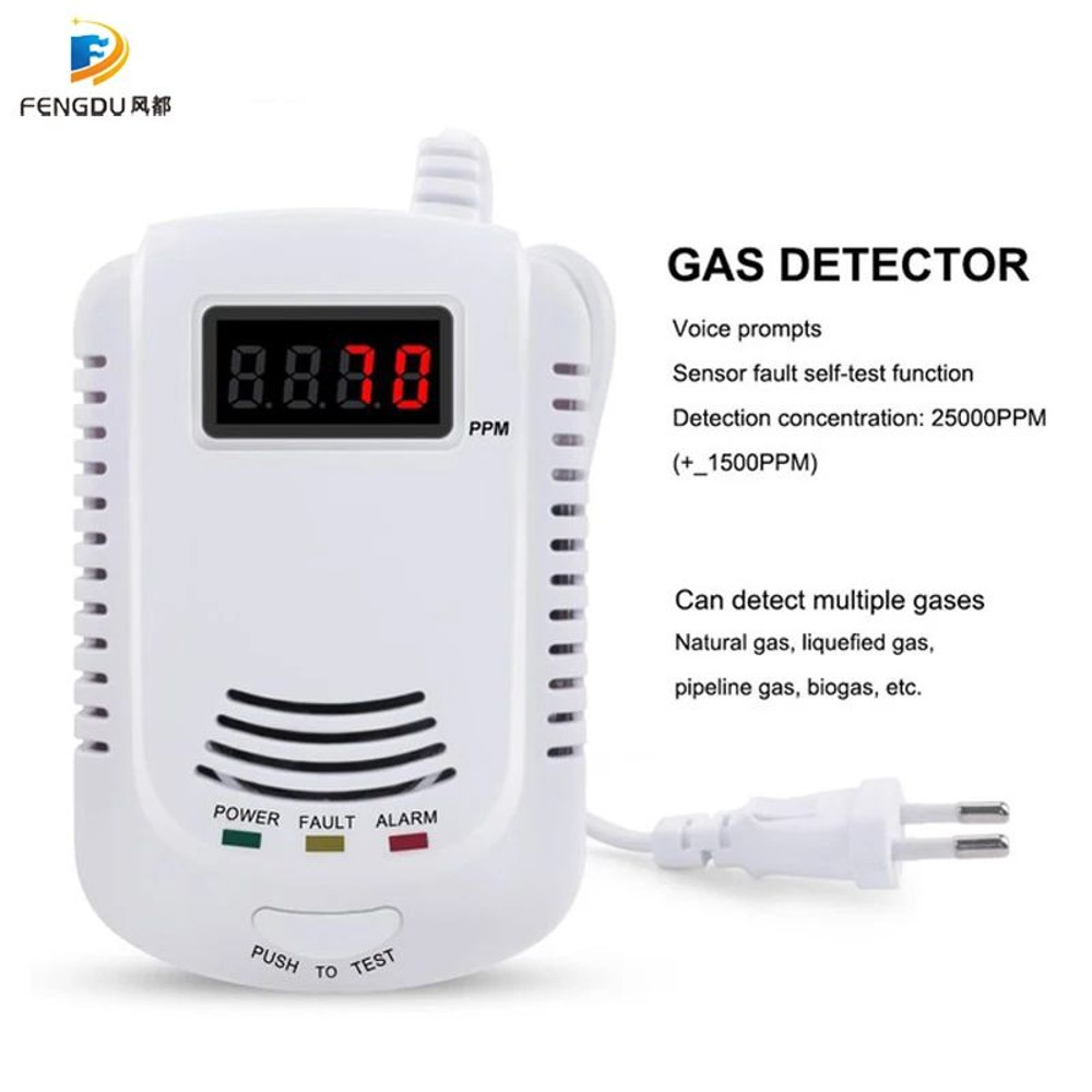 Natural Gas Leak Detector With Voice Warning Independent Kitchen Alarm Kit Featuring LCD Display 1