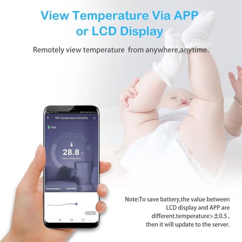 Smart WiFi Thermometer TuyaCompatible With External Probe USB Charging App Notifications And AlexaG 1