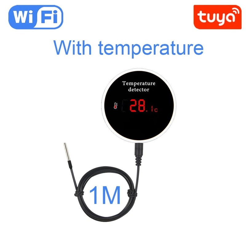 Smart WiFi Thermometer TuyaCompatible With External Probe USB Charging App Notifications And AlexaG 7