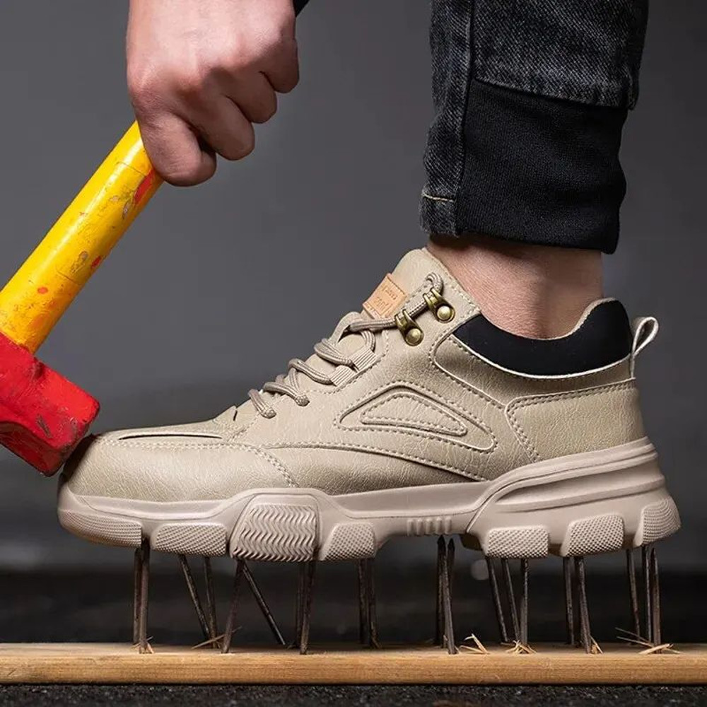 HighQuality Mens Safety Shoes With Steel Wire Rotary Buckle  Indestructible AntiSmash AntiPuncture  1