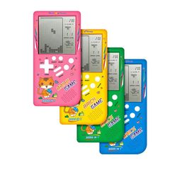 mini portable retro handheld console, classic pocket brick game machine for children educational puzzle play